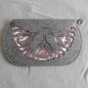 Pawdeco felt oversized clutch with satin